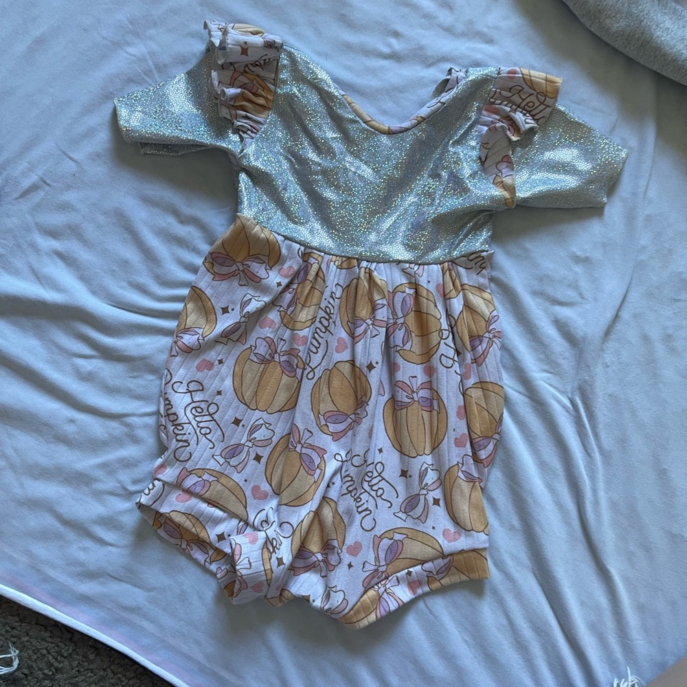 Handmade hello pumpkin romper